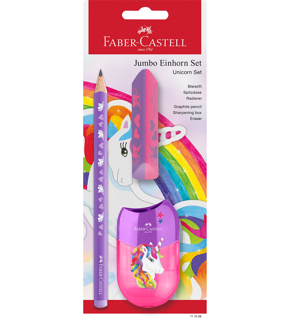 Faber-Castell Pennset - Jumbo Unicorn - 3 Delar - Lila