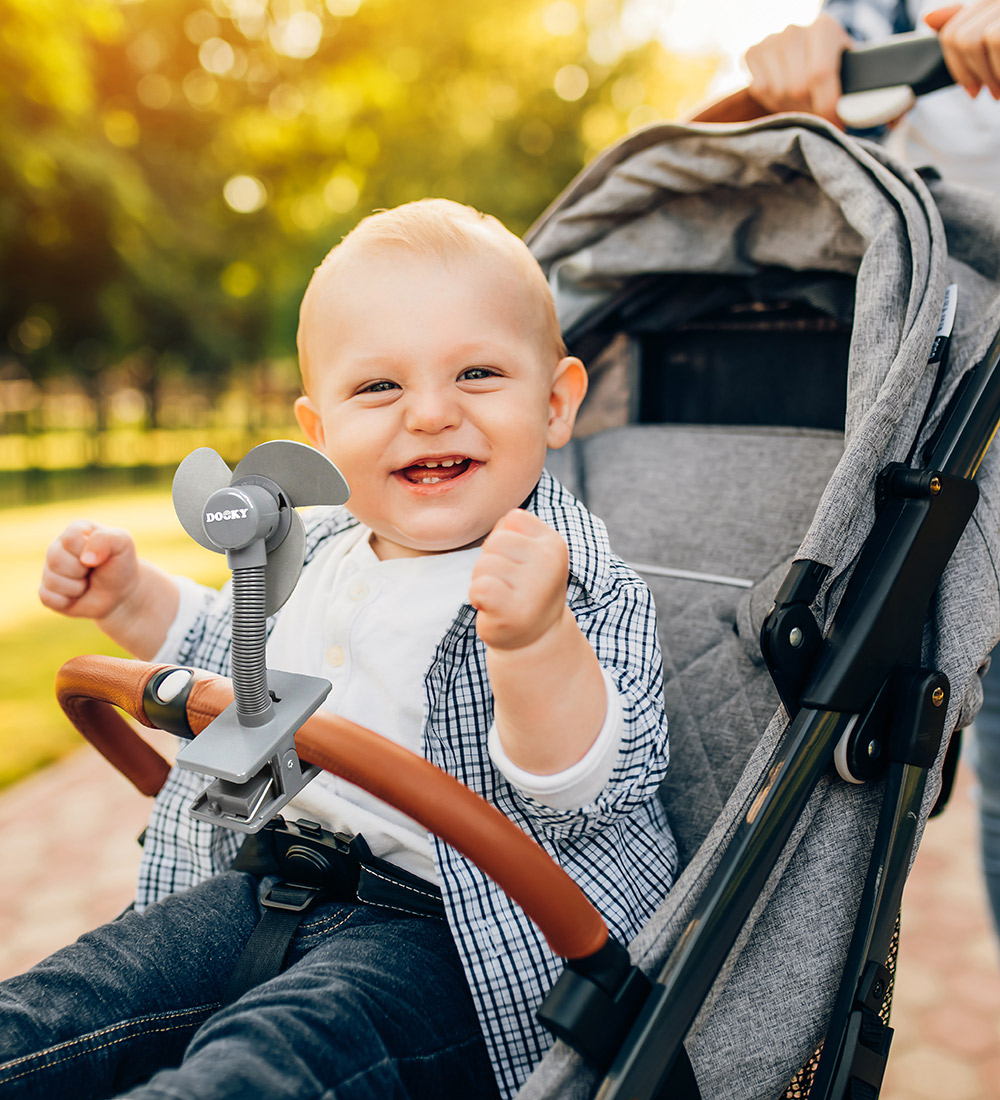 Dooky Fan On Pram/Stroller - Grey