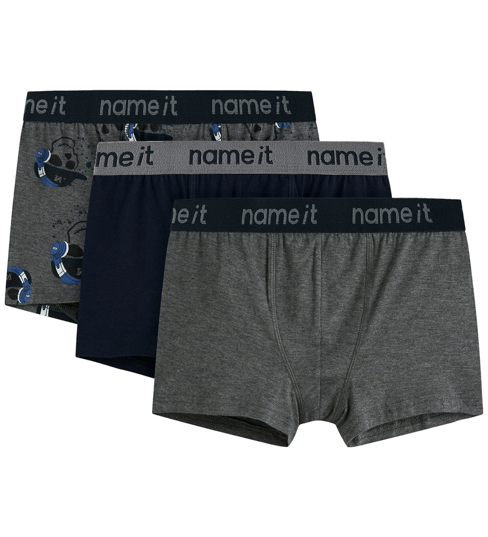 Name It Boxers - 3-Pack - NkmBoxer - Dark Grey Melange