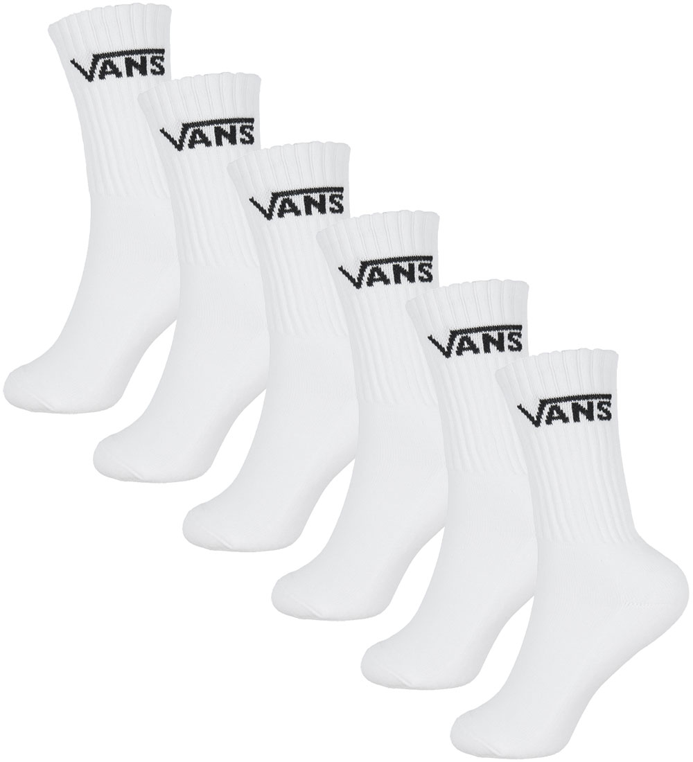 Vans Socks - 6-Pack - White w. Black
