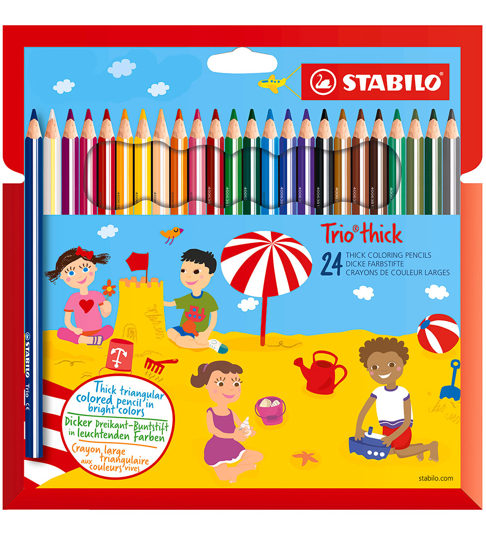 Stabilo Colouring Pencils - Trio Thick - 24 pcs - Multicolour