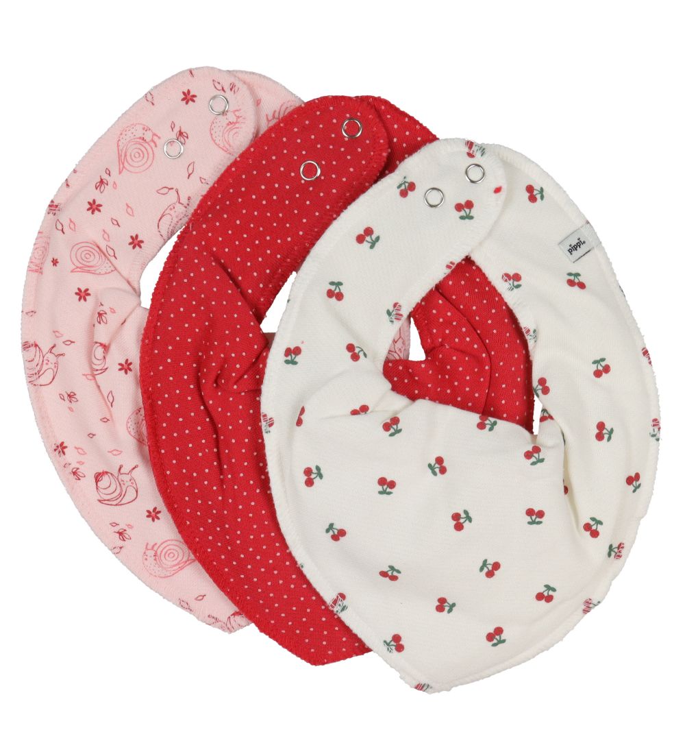 Pippi Baby Teething Bib - 3-Pack - True Red
