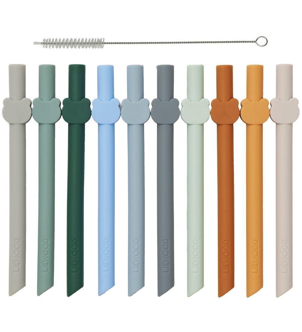 Liewood Straws - 10 pcs - Badu - Blue Wave Multi Mix