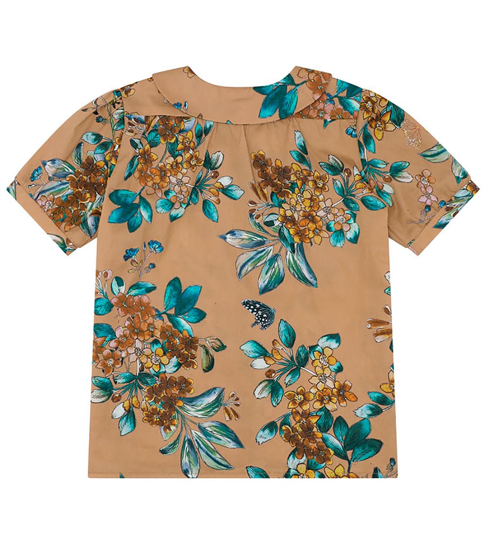 Christina Rohde Shirt - Brown w. Flowers