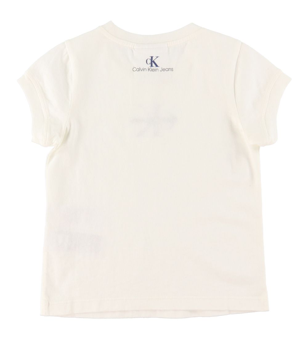 Calvin Klein T-shirt - Slim Fit - Greige/Navy