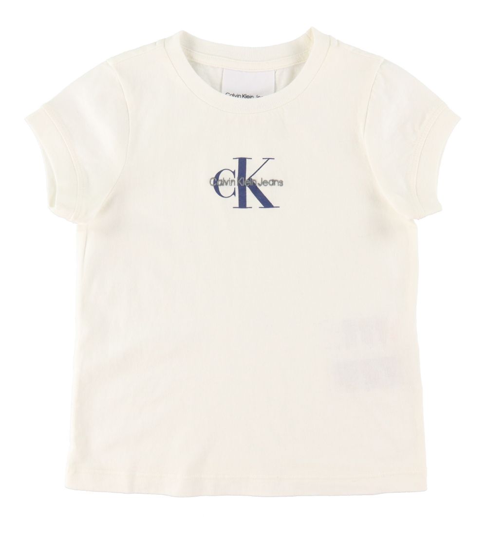 Calvin Klein T-shirt - Slim Fit - Greige/Navy