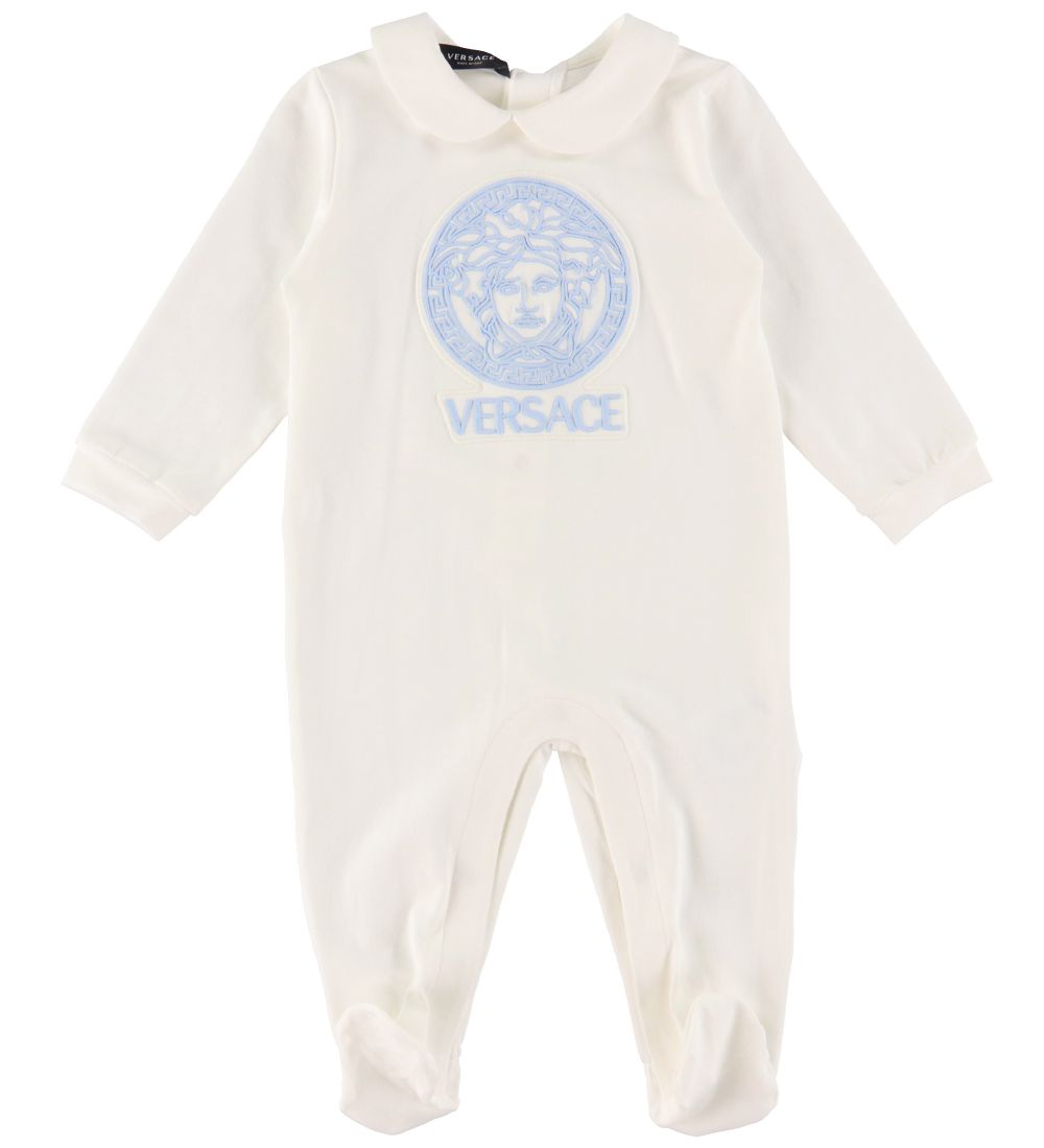 Versace Jumpsuit - Medusa - White/Baby Blue