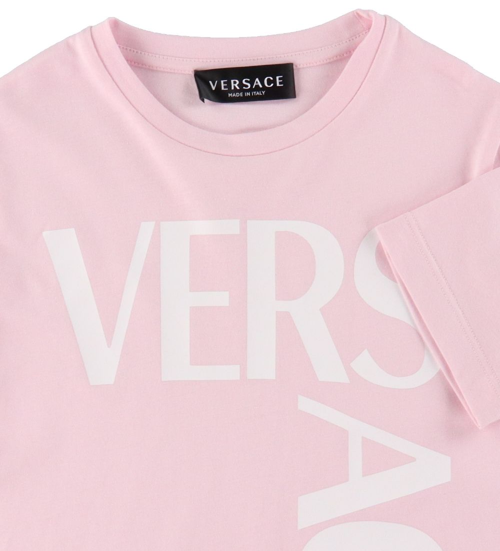 Versace T-shirt - Logo Print - Baby Pink