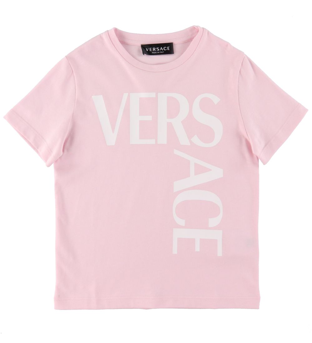 Versace T-shirt - Logo Print - Baby Pink