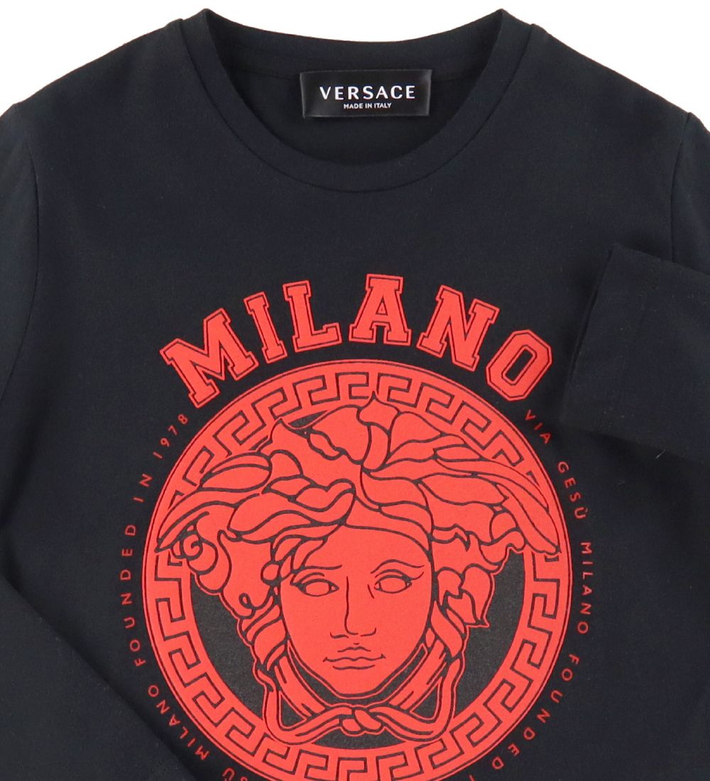 Versace Long Sleeve Top - Medusa - Black/Red