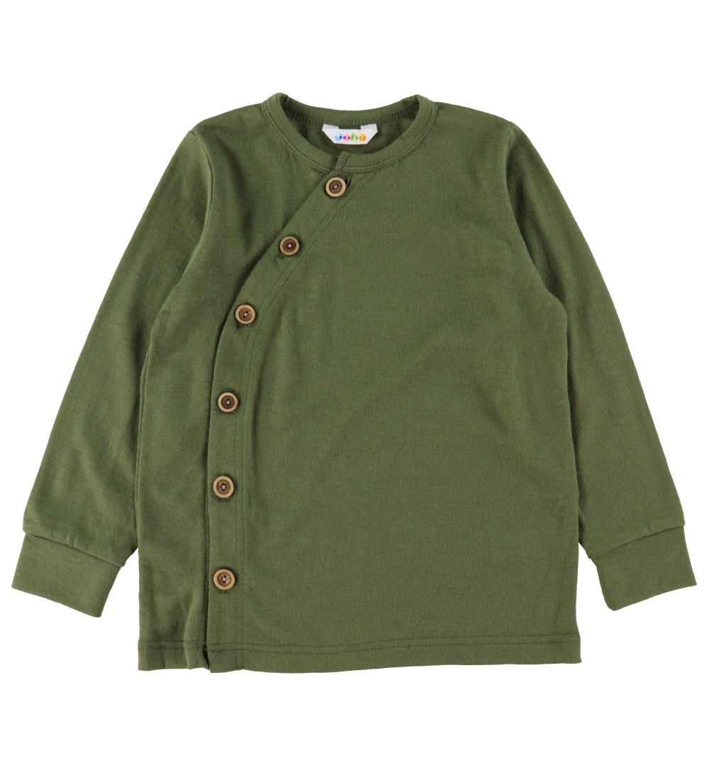 Joha Cardigan w. Buttons - Wool - Green