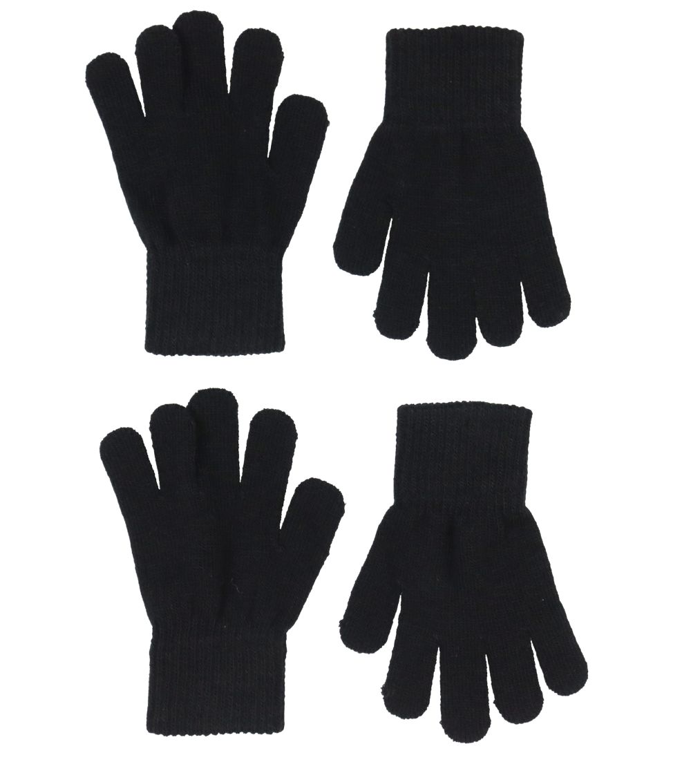 Melton Handschuhe - Strick - 2er-Pack - Schwarz