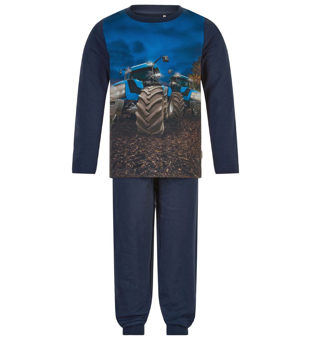 Minymo Pyjama Set - Navy Night w. Tractor