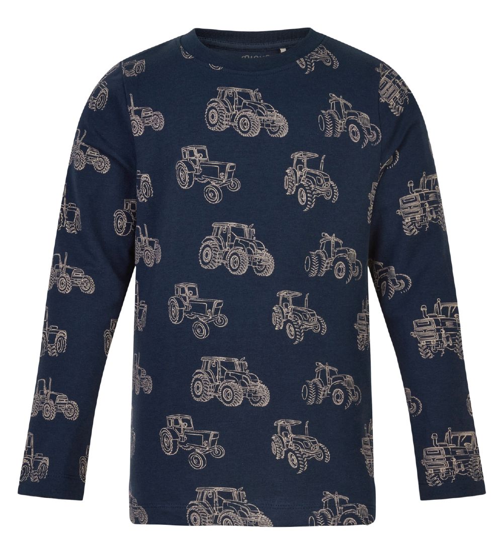 Minymo Pyjama Set - Navy Night w. Tractor All-Over