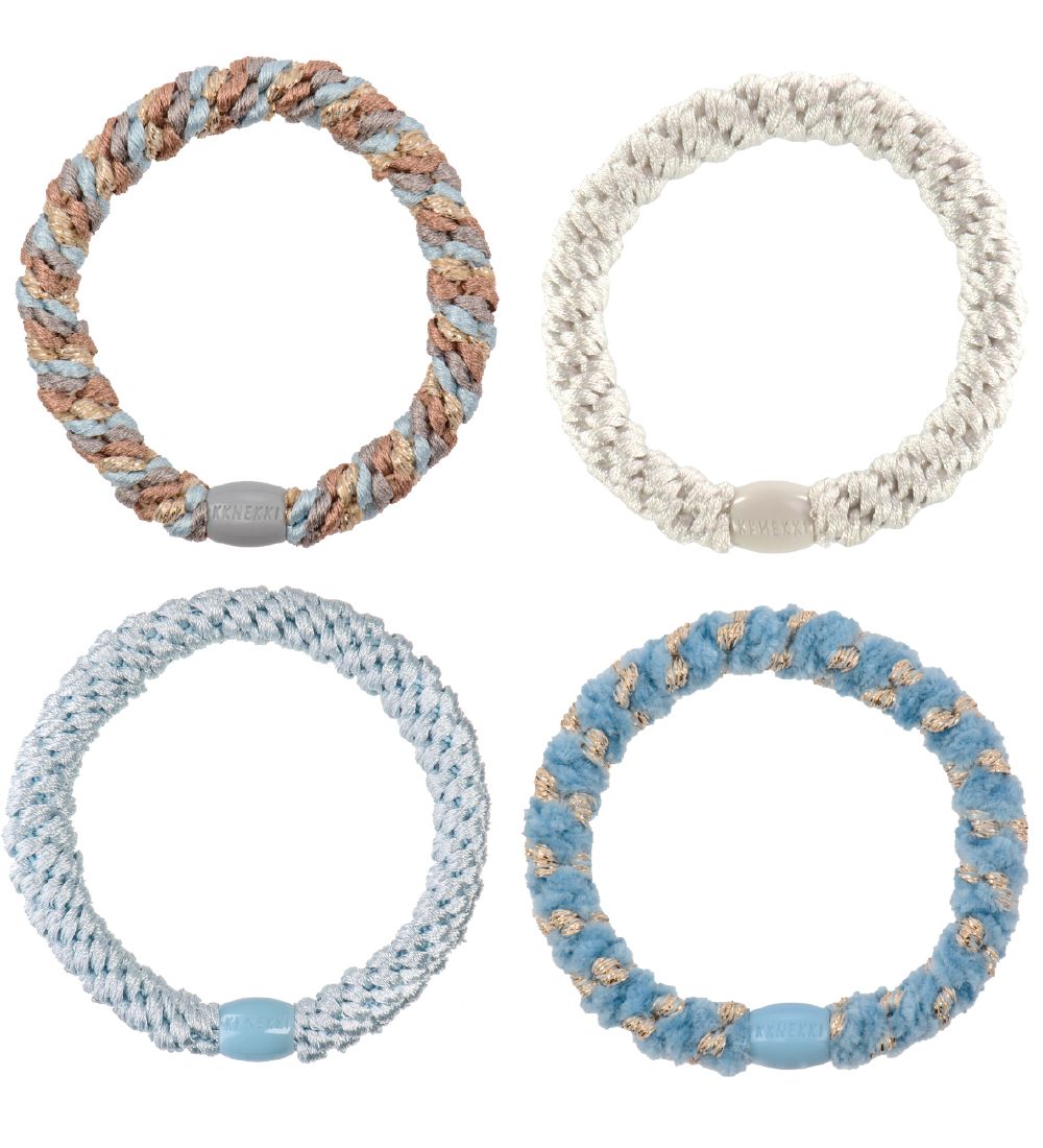 KknekkiElasticHairBands-4-Pack-Blue/White/Glitter