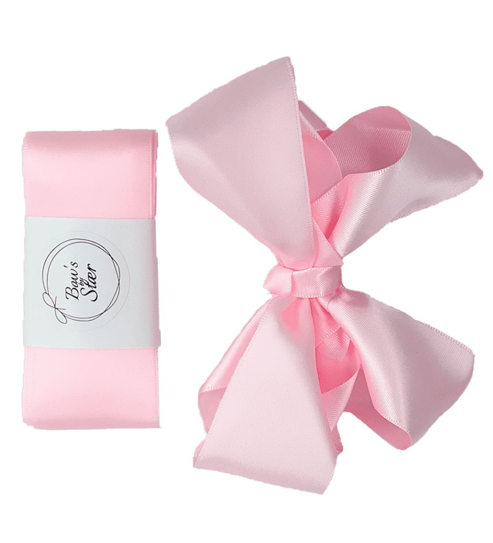 By Stær Baptism Ribbon w. Bow - Satin - Pink
