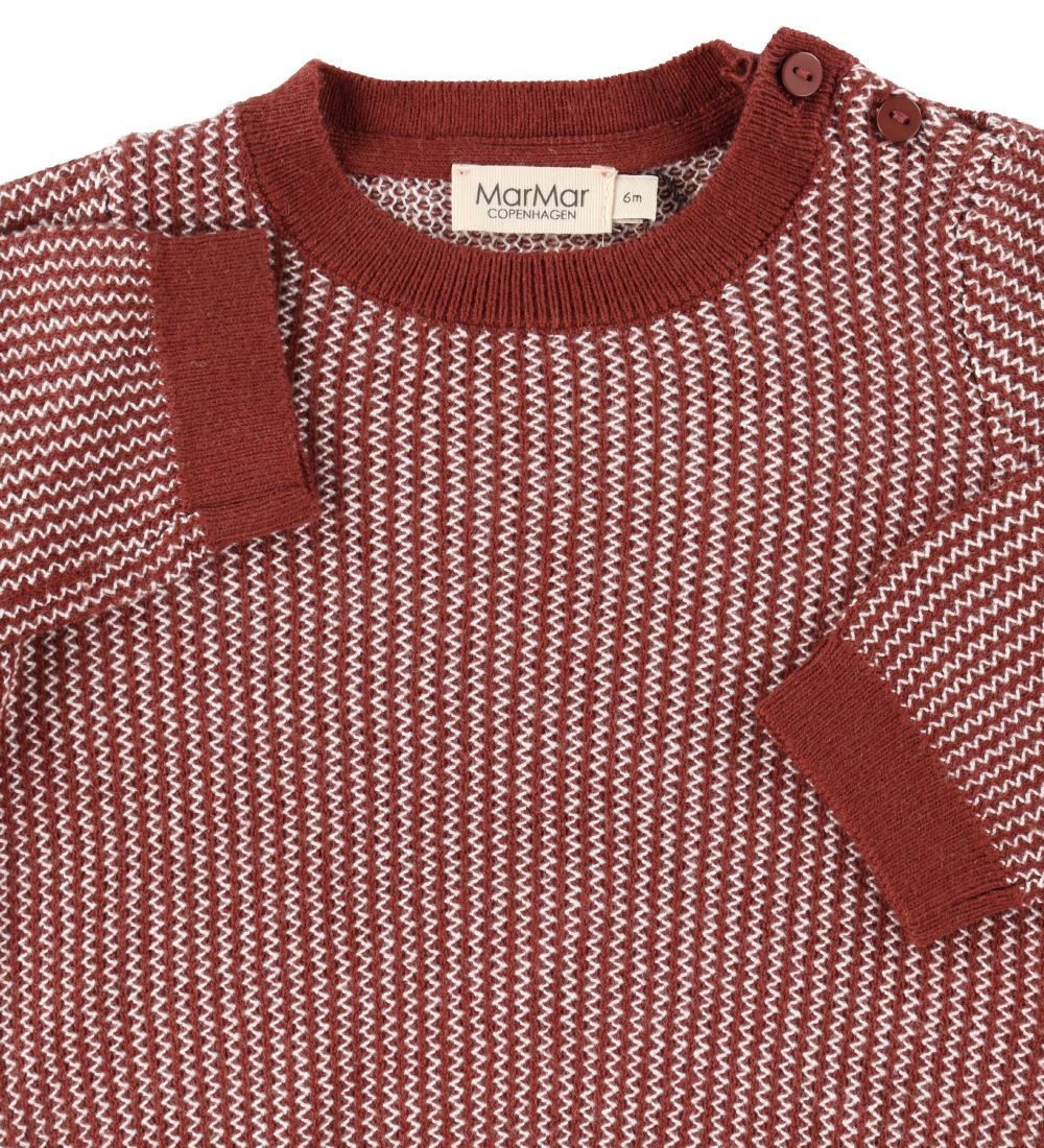 MarMar Blouse - Tano B - Knitted - Dark Ruby Zigzag