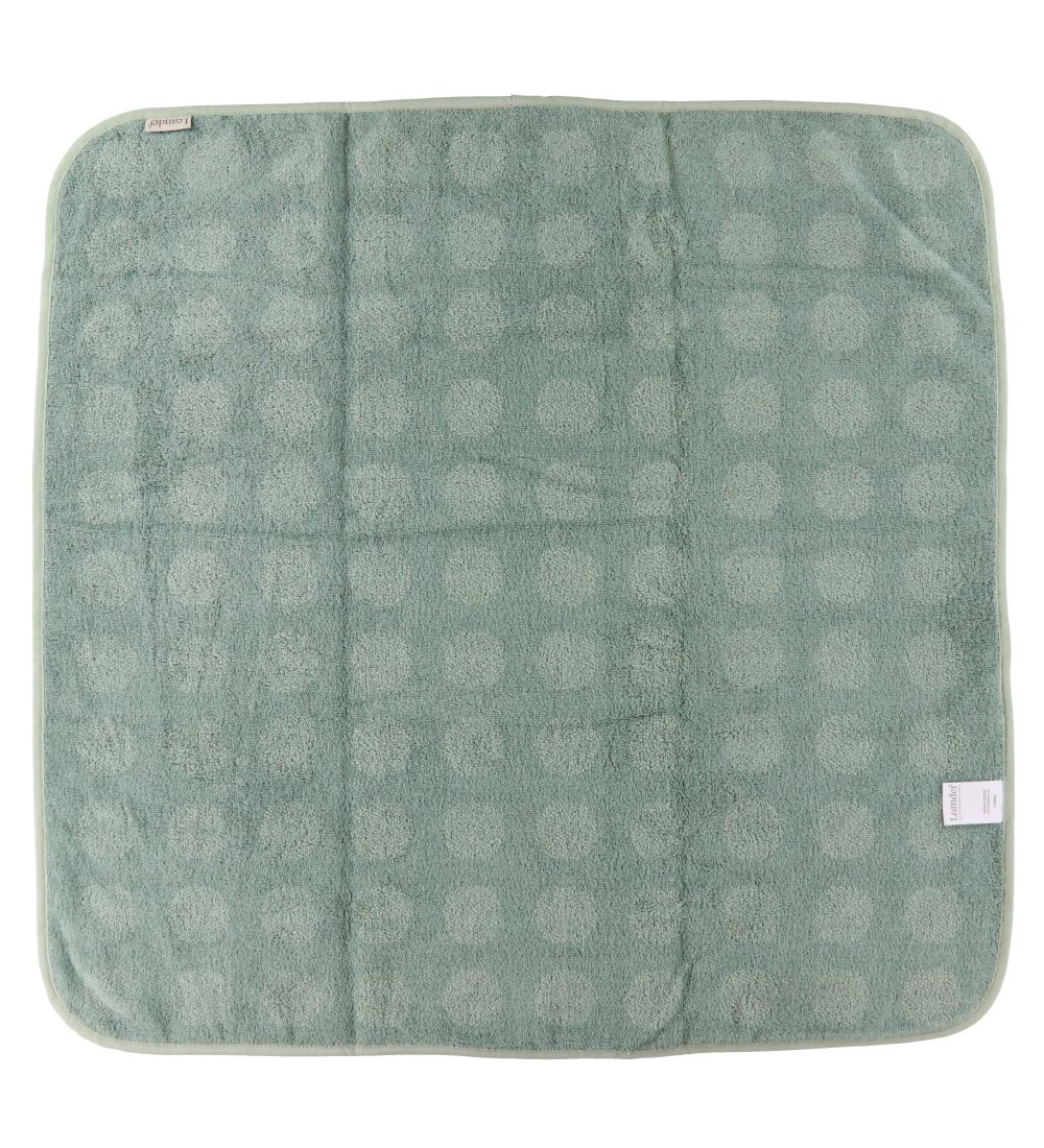 Leander Baby towel - Matty - 80x80 cm - Sage Green w. Dots