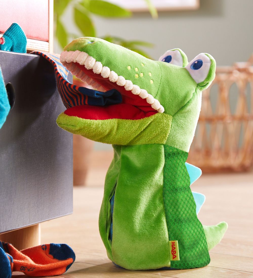 HABA Hand puppet - Crocodile - 26 cm - Green