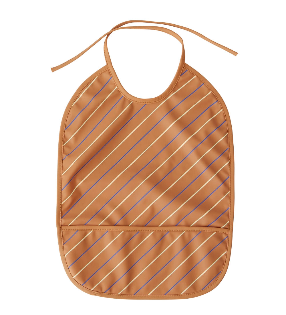 OYOY Bib w. Pocket - Long - 2-Pack - Striped - Mellow/Caramel