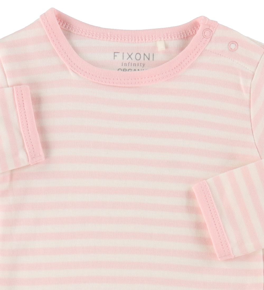 Fixoni Bodysuit l/s - Striped - Pink/white