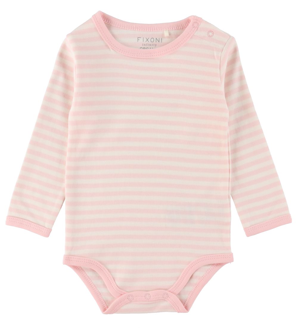 Fixoni Bodysuit l/s - Striped - Pink/white