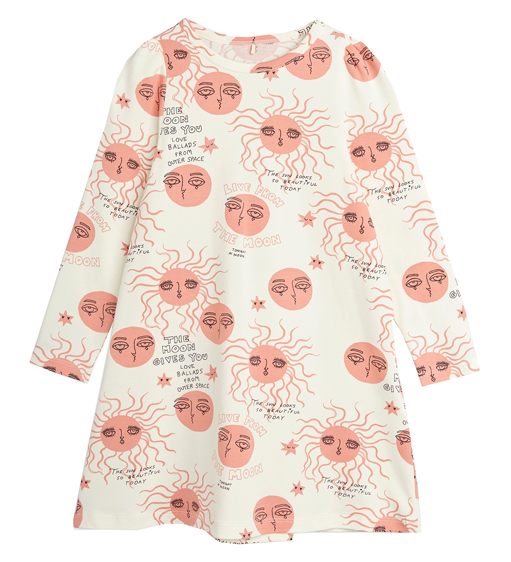 Mini Rodini Dress - Moon And Sun - Offwhite/pink