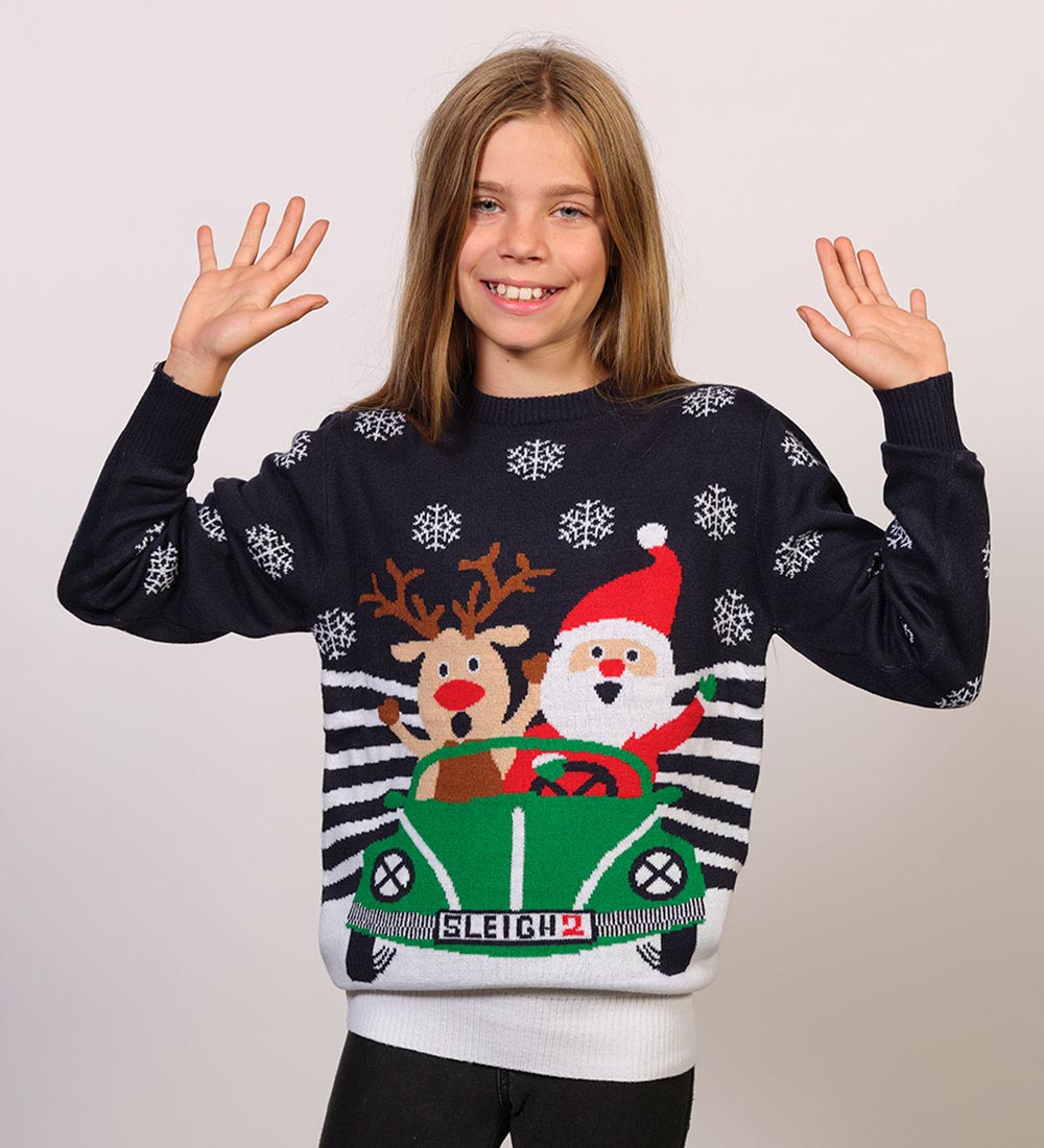 Jule-Sweaters Blouse - The Christmas Roadtrip - Navy