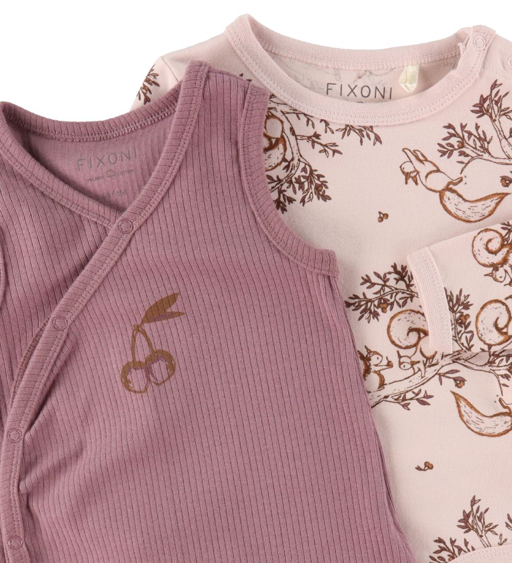 Fixoni Romper w. Bodysuit l/s - Hushed Violet/Pink Powder w. Ege
