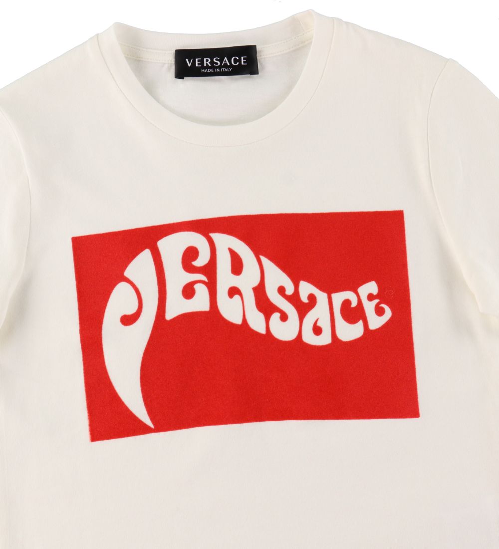 Versace T-Shirt - Music Print - White/Red