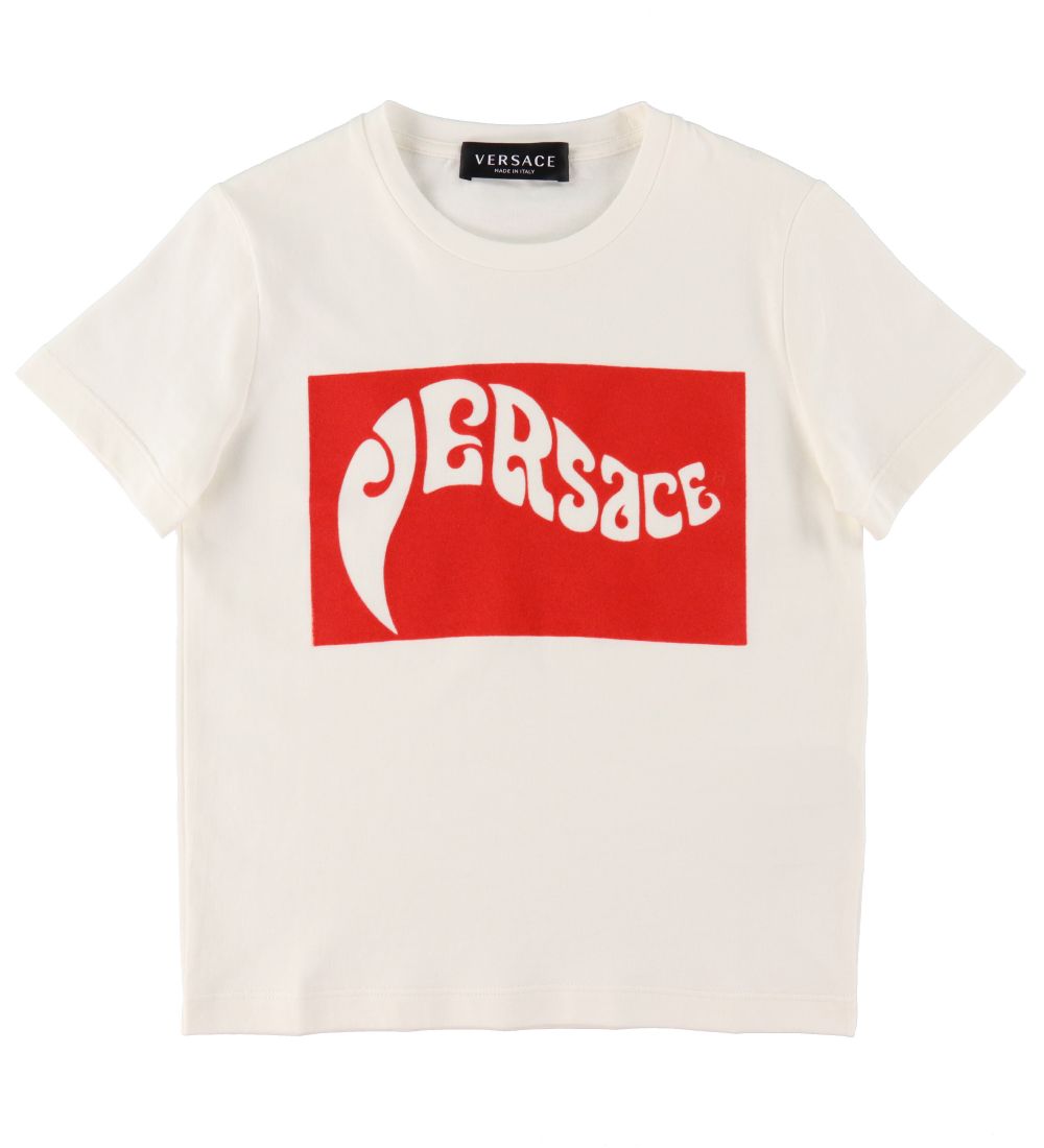 Versace T-Shirt - Music Print - White/Red