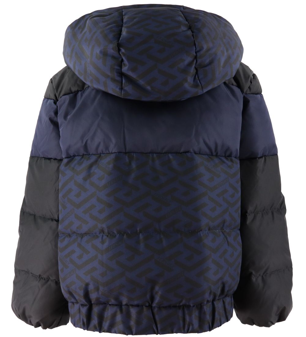 Versace Down Jacket - Navy/Black w. White