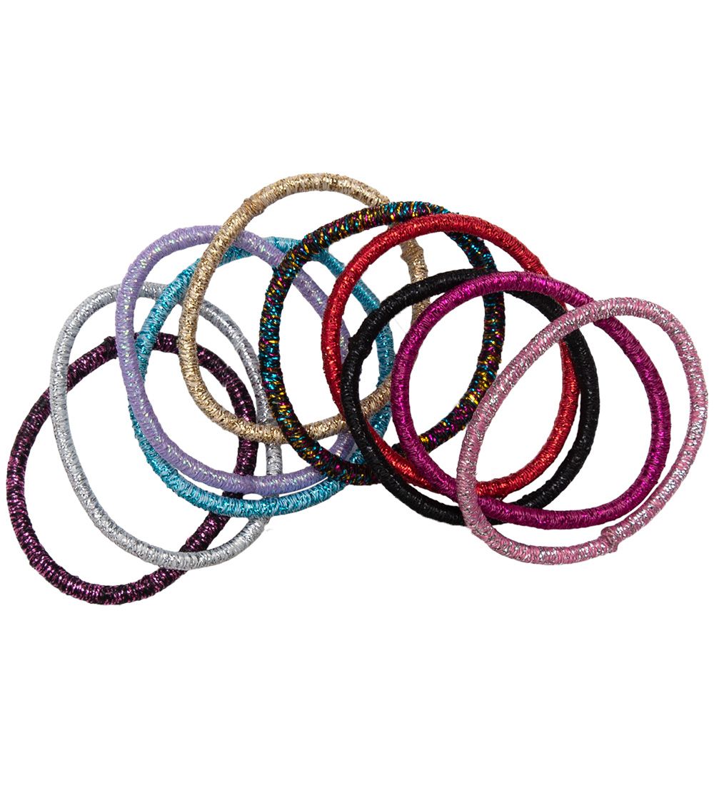Little Wonders Elastic Hair Bands - Pink - 10-Pack - Mixed Glitt