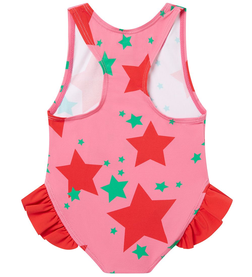 Stella McCartney Kids Sundföt - UV50+ - Bleikt/Rautt M. Stjörnur