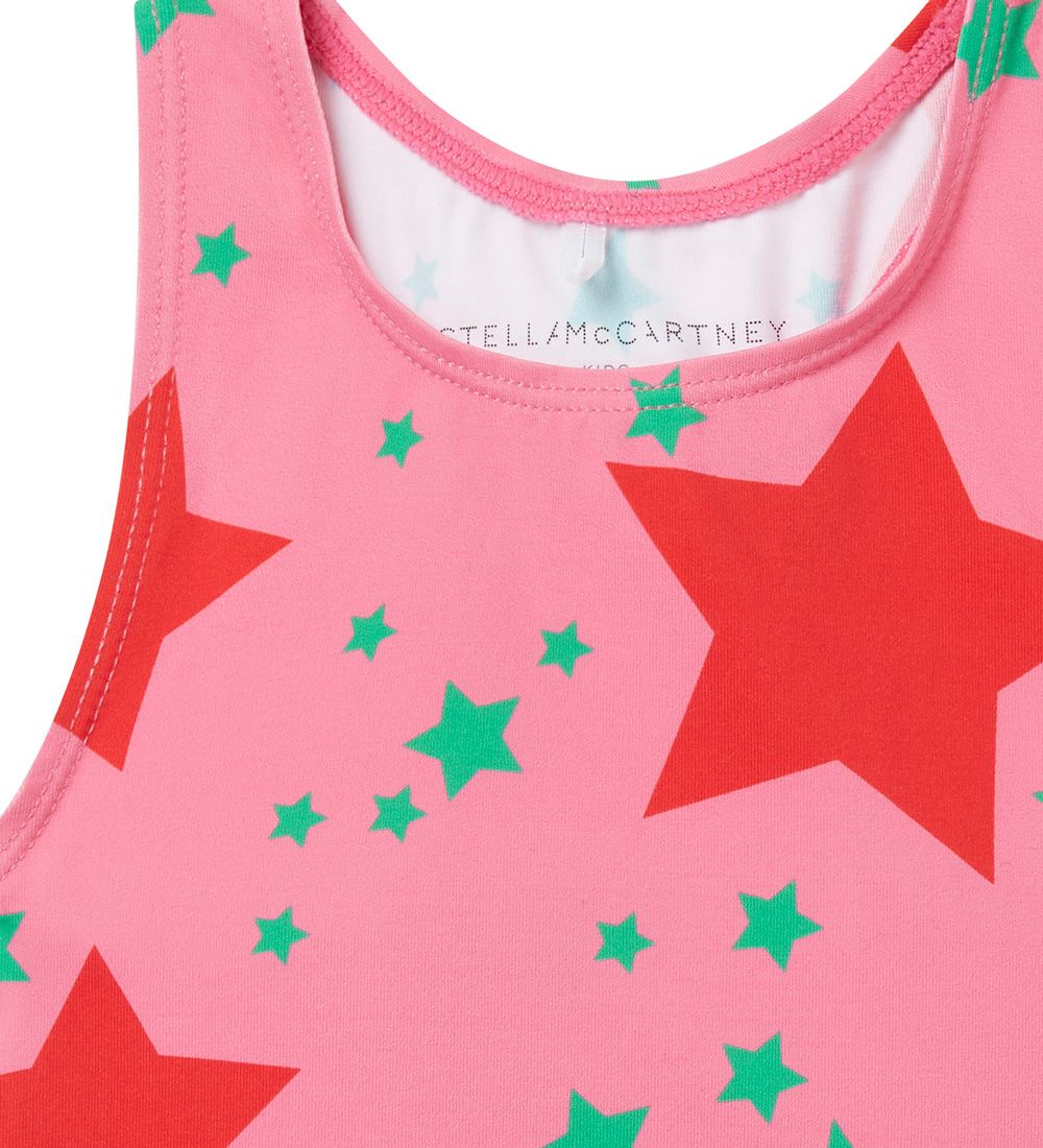 Stella McCartney Kids Sundföt - UV50+ - Bleikt/Rautt M. Stjörnur