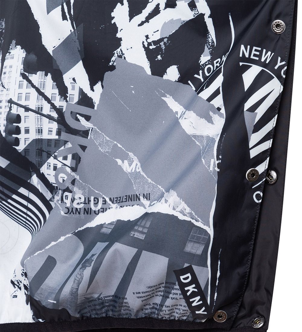 DKNY Jacket - Reversible - Black/White w. Photo print
