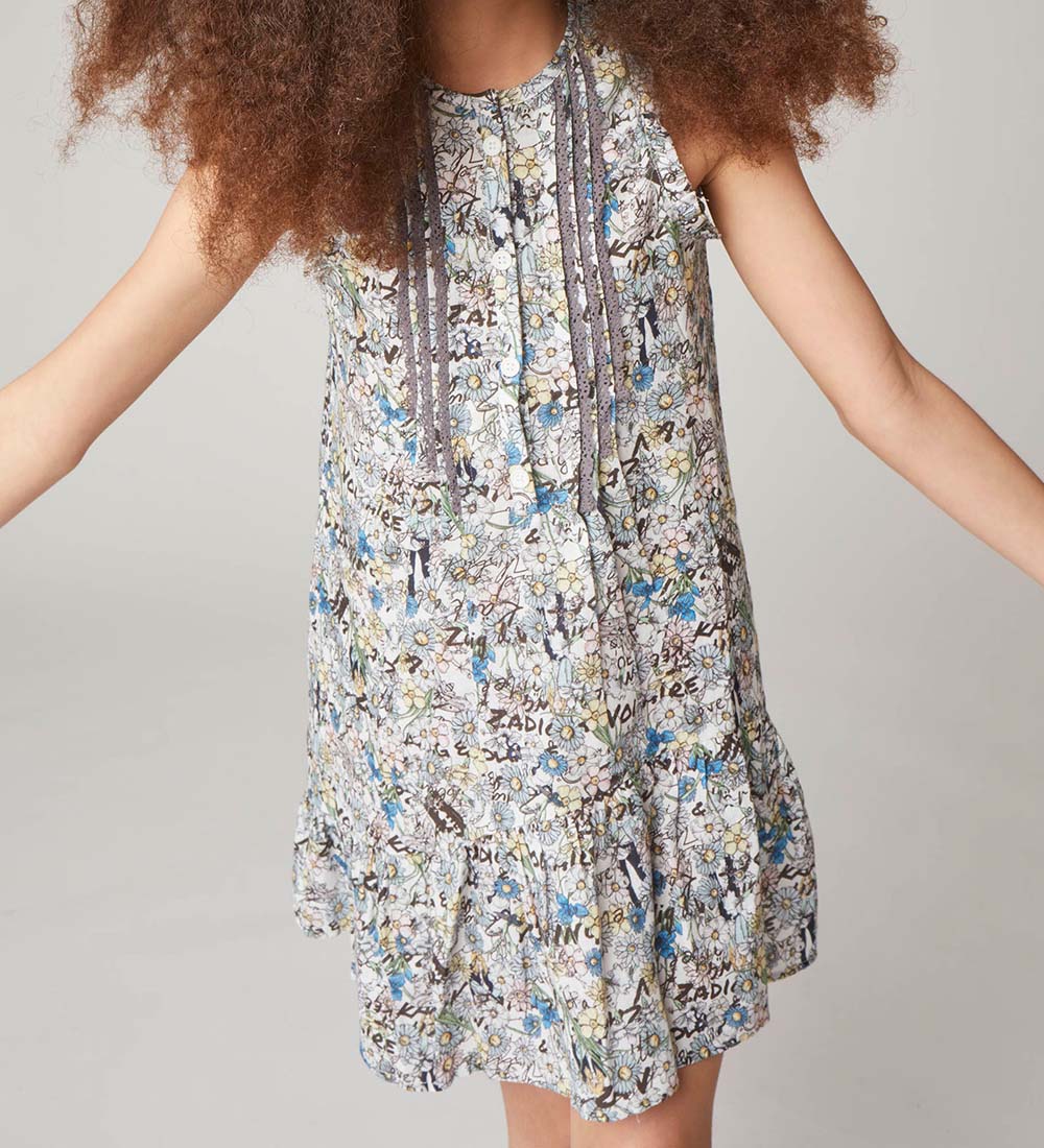 Zadig & Voltaire Jurk - Lichtblauw m. Bloemen