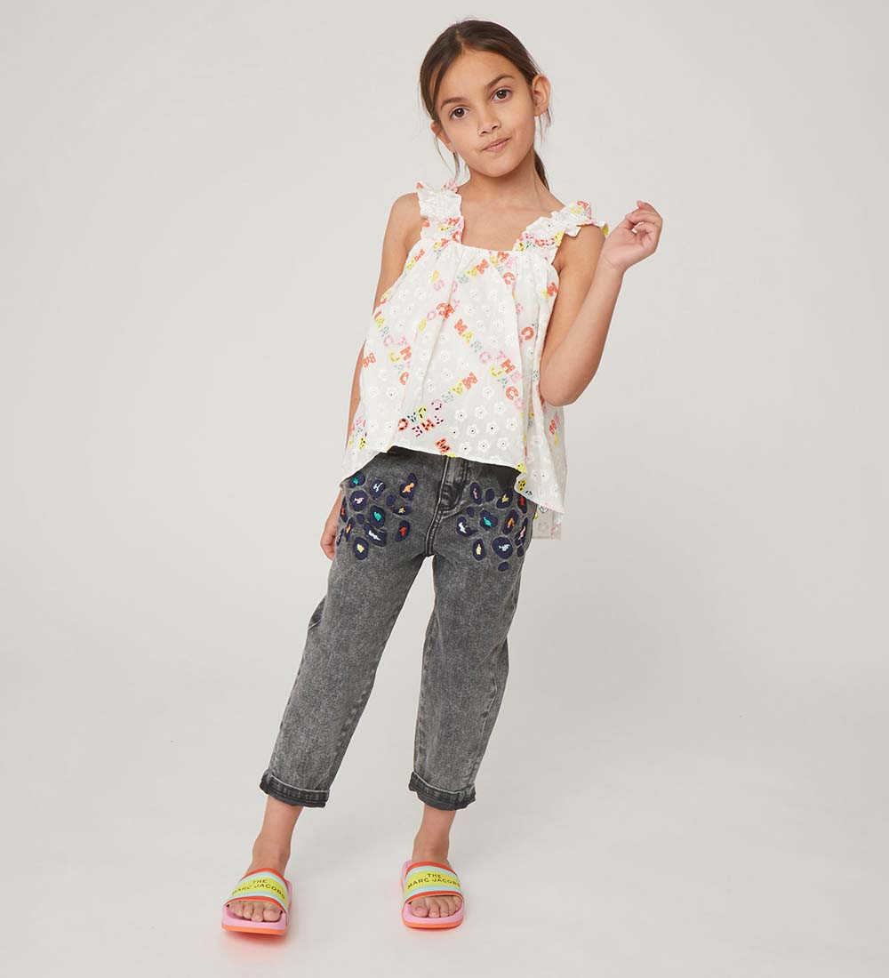 Little Marc Jacobs Top - The Baby Doll Top - White/Pastel w. Blo