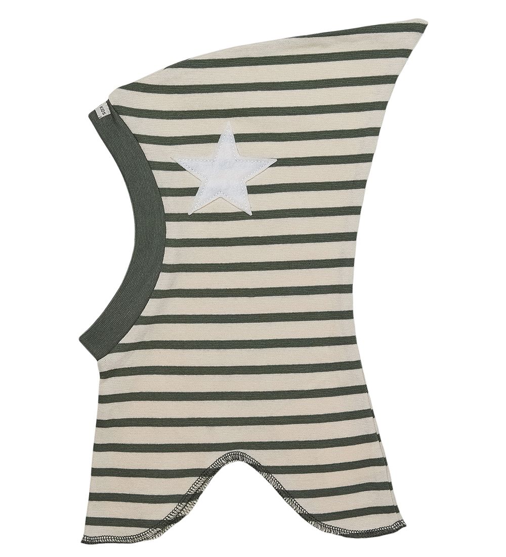 Racing Kids Balaclava - 1-Layer - Turtle Green/Eggshell