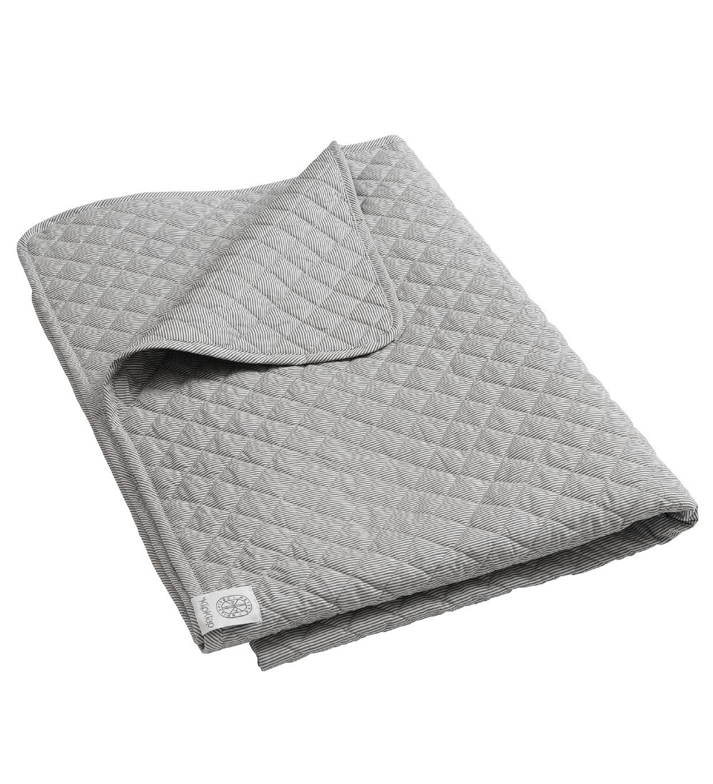 by KlipKlap Bedspread - 140x200 cm - Emil Stripe/Steel Grey