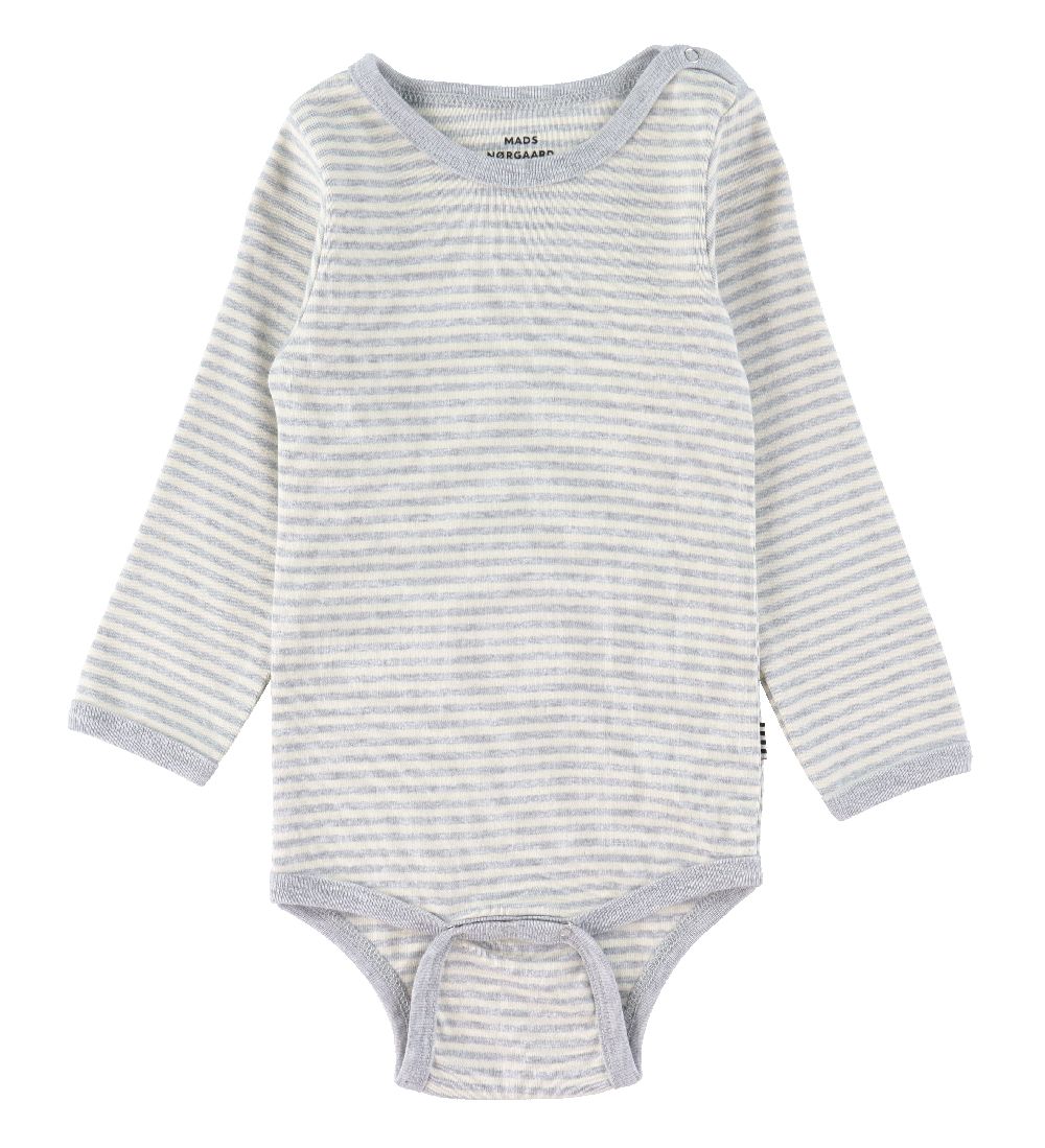 Mads Nørgaard Romper l/s - Off White/Grijs Gevlekt
