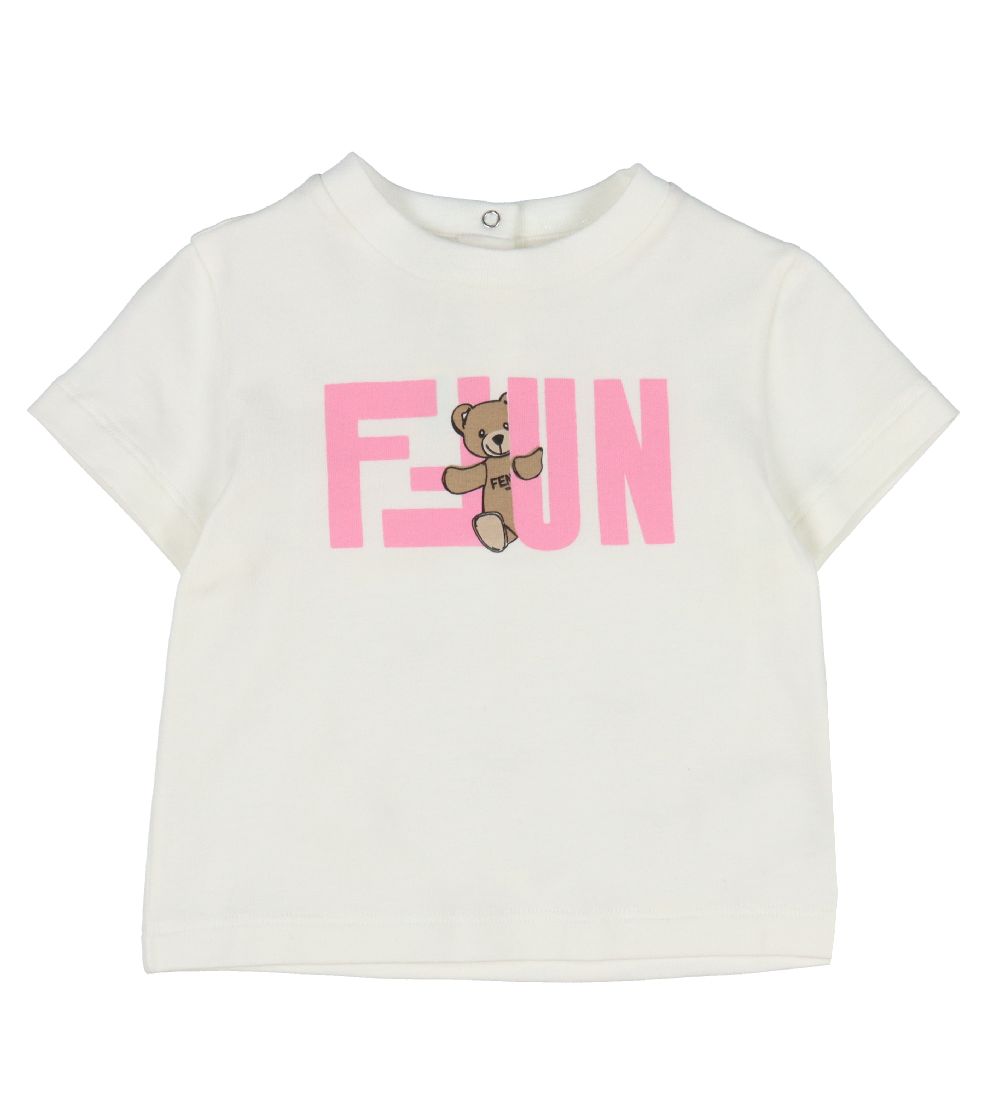 Fendi T-shirt - White w. Pink/Soft Toy