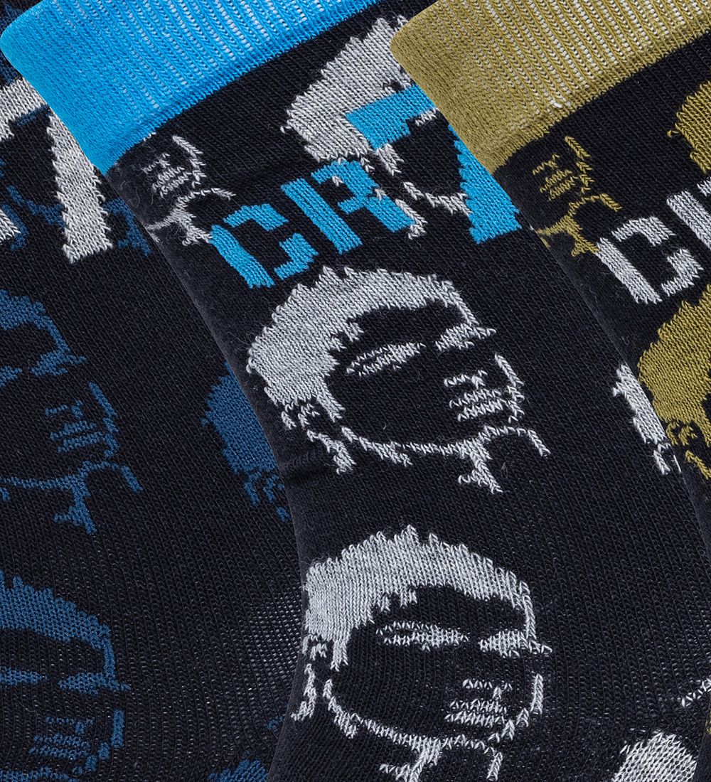 Ronaldo Socks - 3-Pack - Black Blue/Green