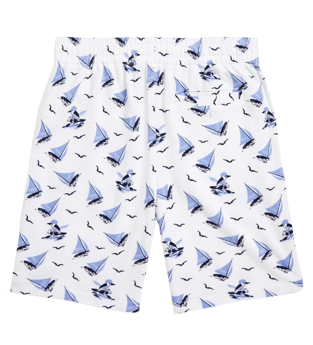 Polo Ralph Lauren Sweatshorts - Classics - Weiß/Blau m. Segelsch