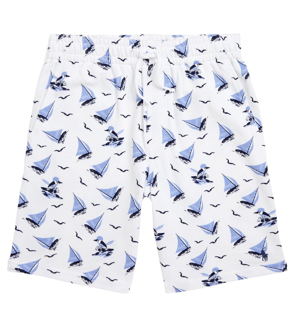 Polo Ralph Lauren Sweatshorts - Classics - Weiß/Blau m. Segelsch