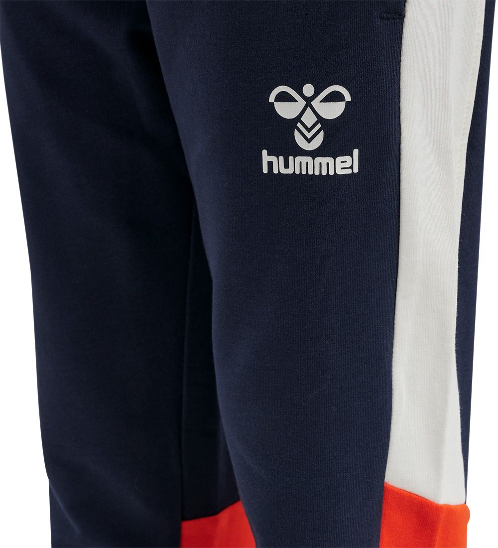 Hummel Joggingbroek - hmlBugge - Black Iris m. Wit/Oranje