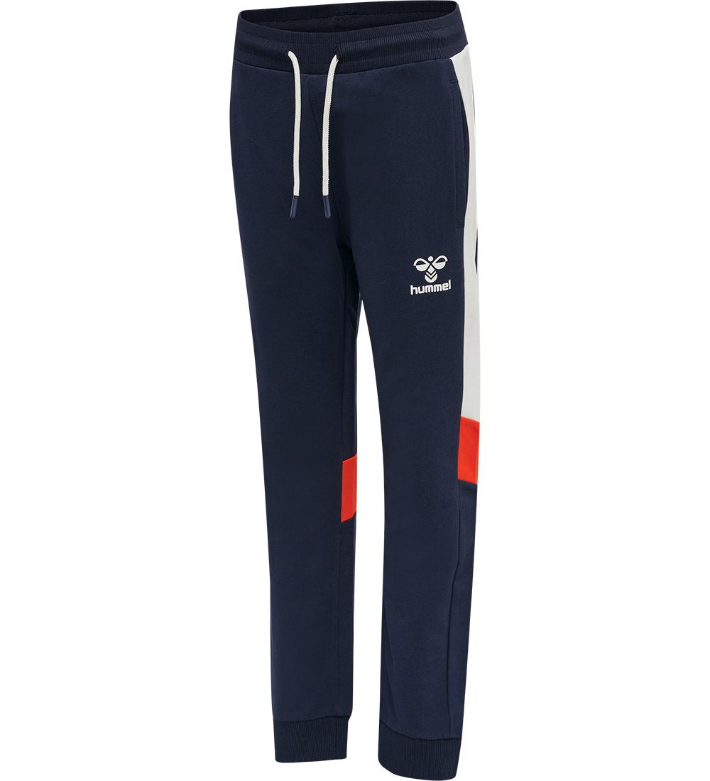 Hummel Joggingbroek - hmlBugge - Black Iris m. Wit/Oranje
