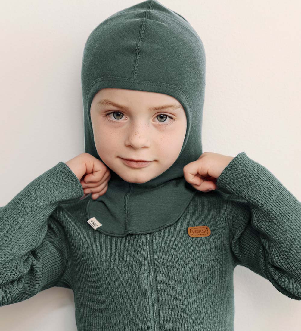 Voksi Balaclava Hat - Wool - 2-layer - Reversible - Melange Sand