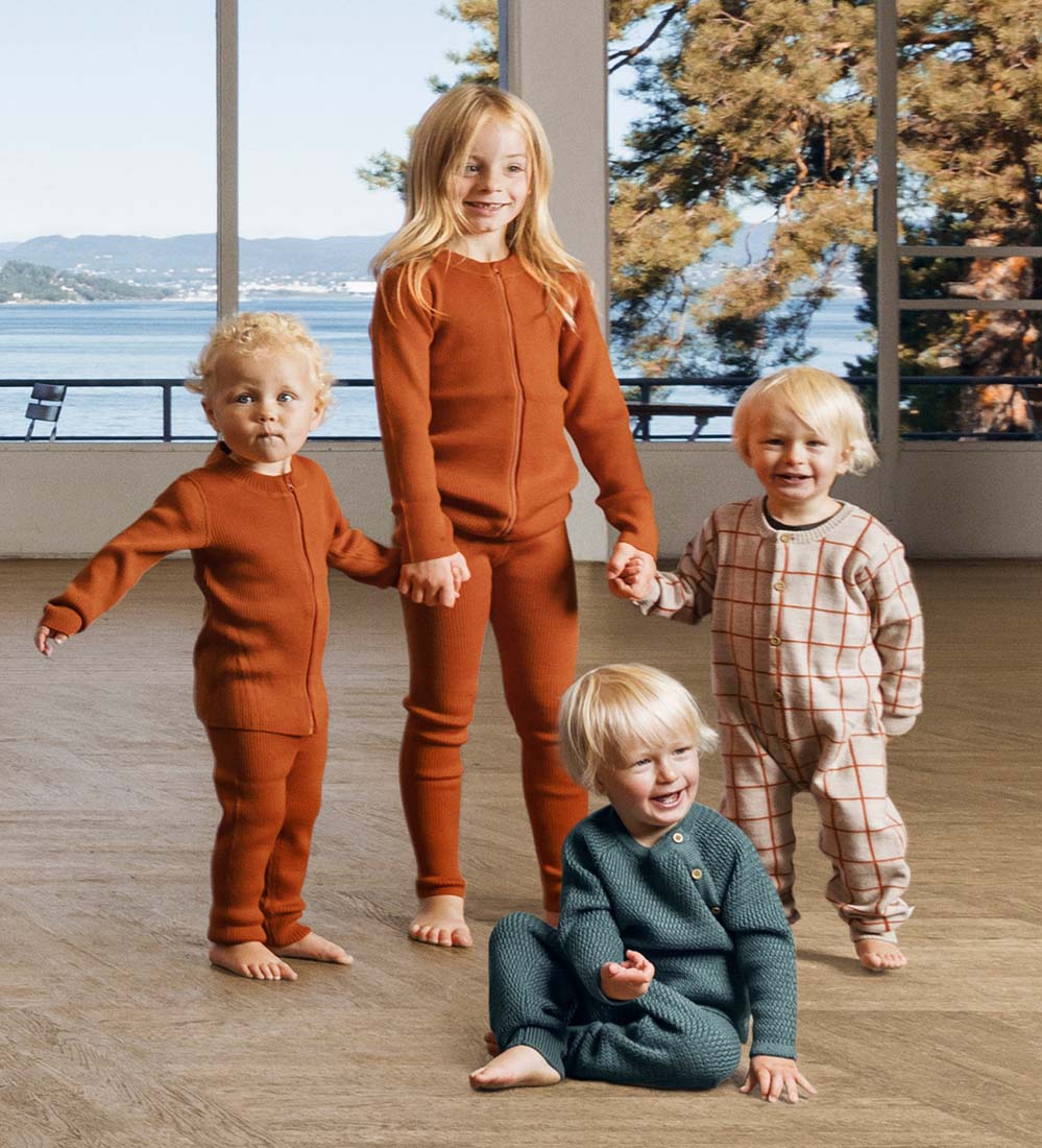 Voksi Cardigan - Rib - Ull - Hlýtt Appelsína