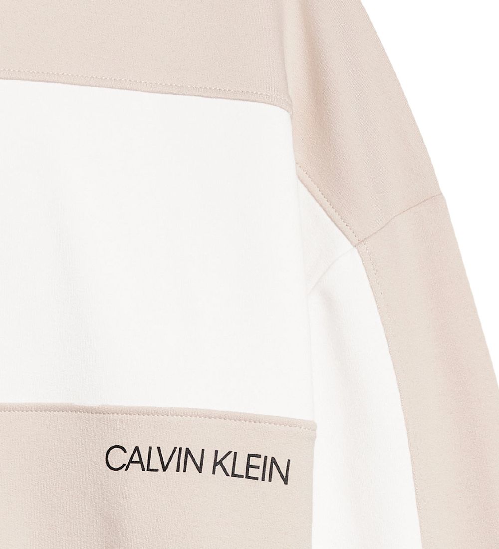 Calvin Klein Hoodie - Colour Block - Eggshell